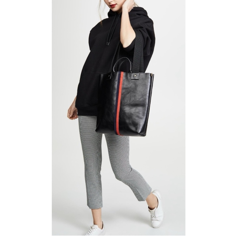 Clare V. Black Annie Tote Bag / Magazine Tote Leather Clare Vivier